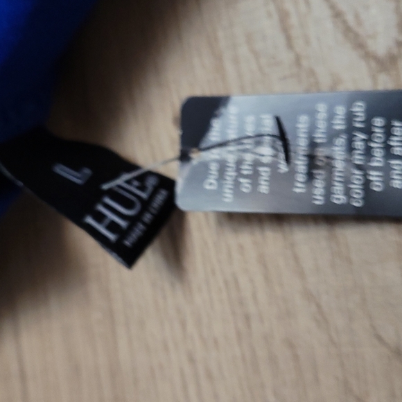 HUE Leggings Classic Smooth Denim Skim Sailor blue wide waistband XS SM New - Picture 8 of 11